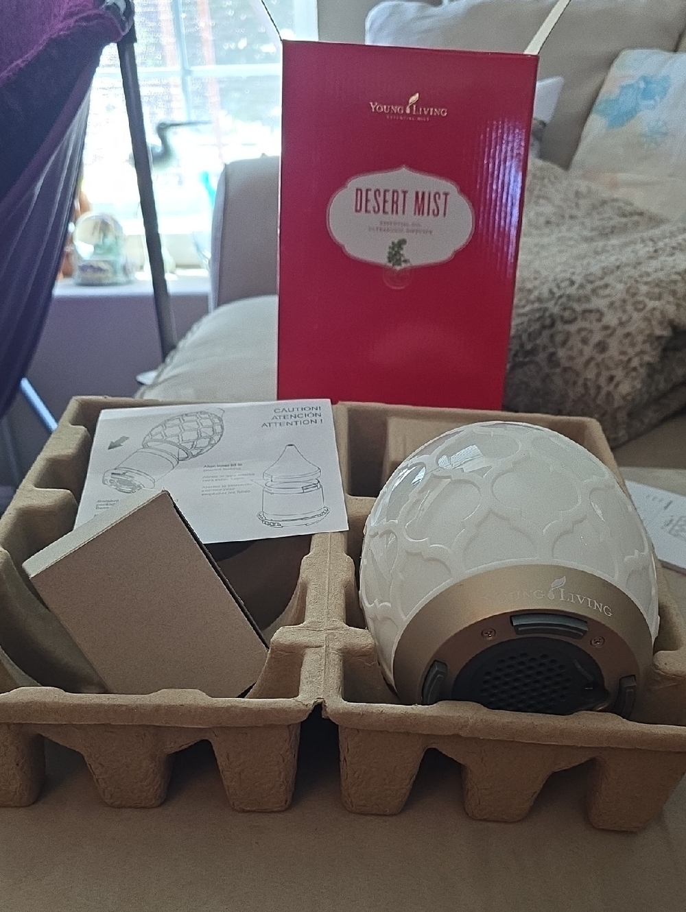 Young Living Desert Mist Diffuser - Cream and Gold